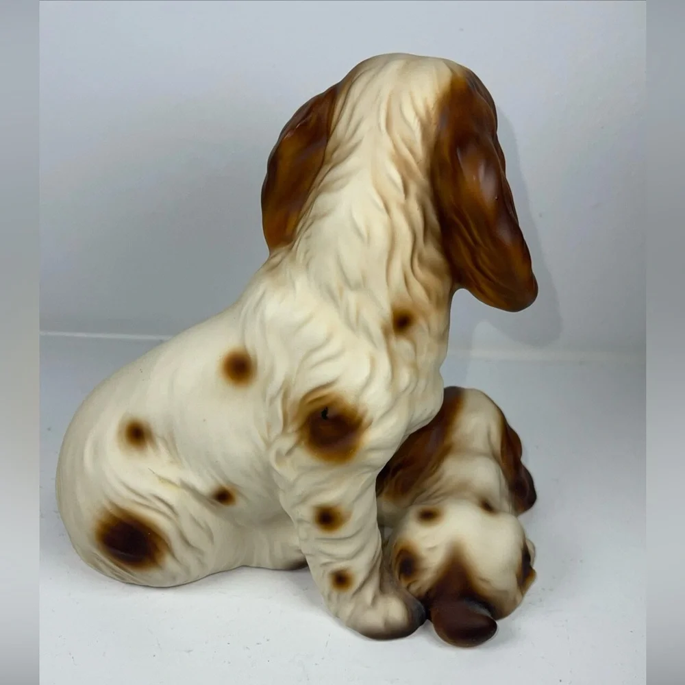 Harvey Knox Vintage rare all ceramic springer spaniel‎ dogs figurine-mid century